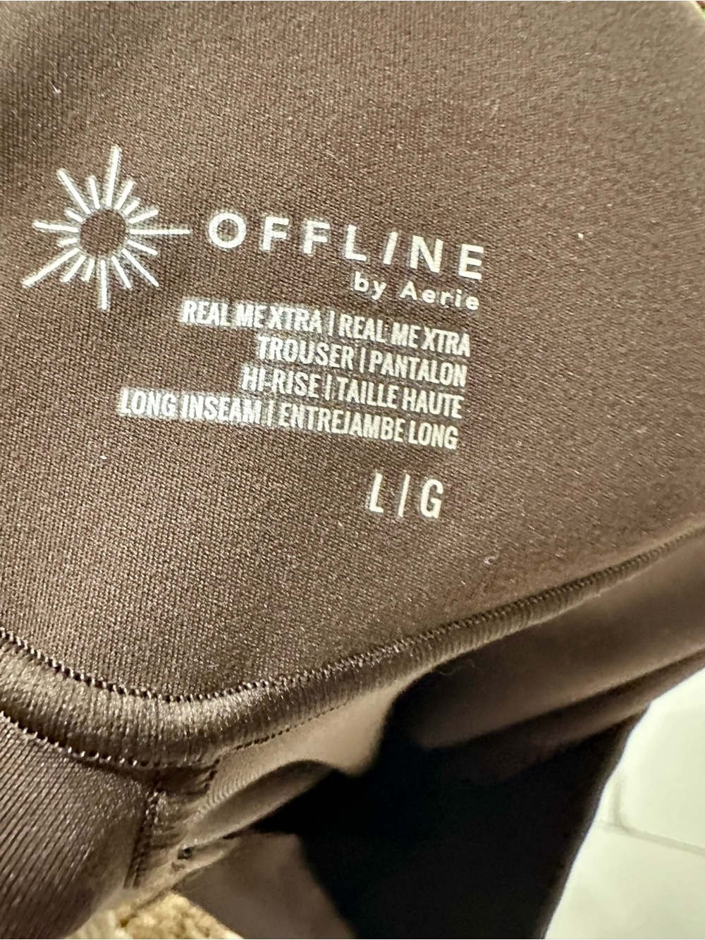 aerie Brown Wide-Leg Lounge Joggers - Picture 2 of 2